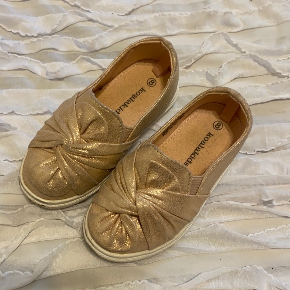 Koala Kids pink/rose gold slip ons